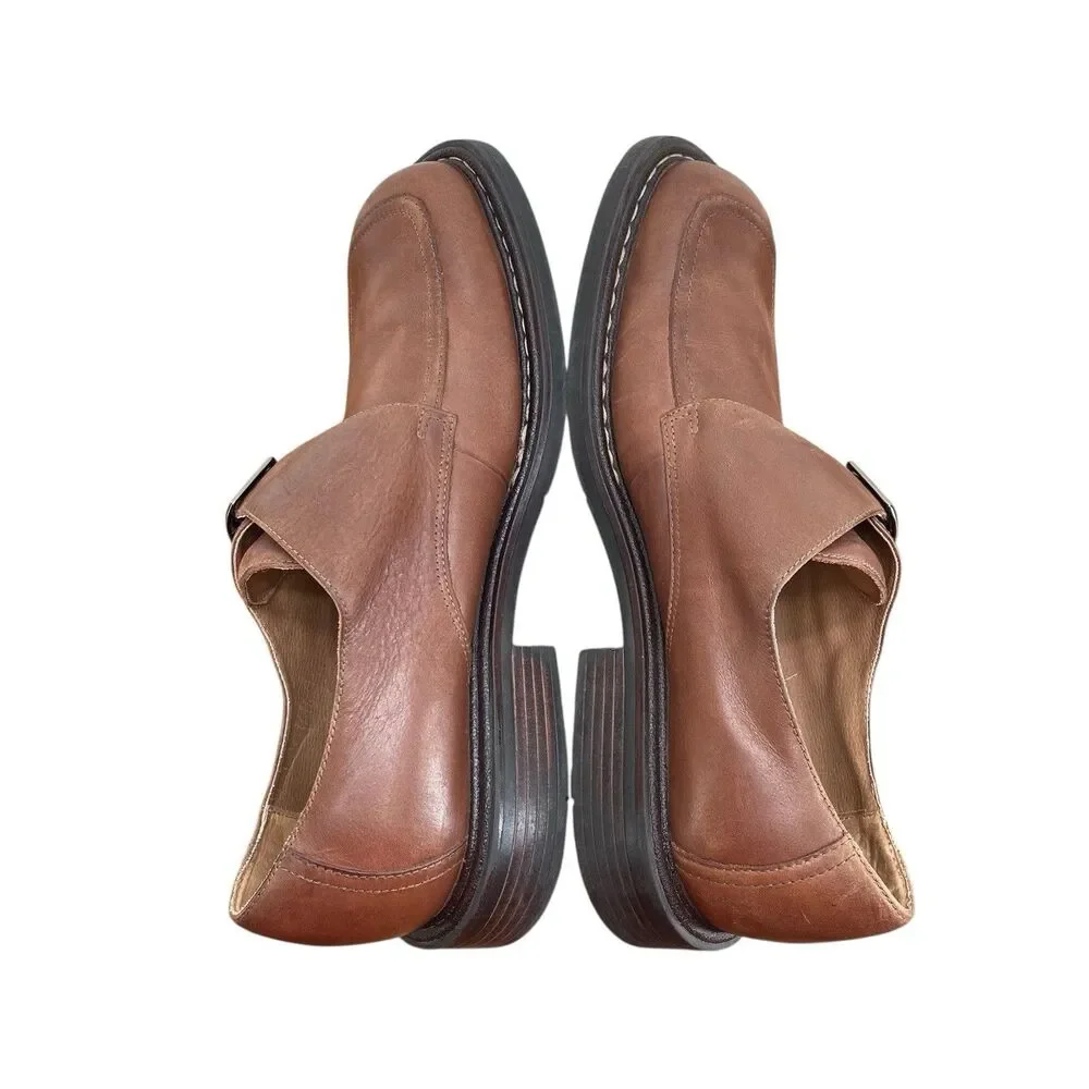 London Underground Bower Brown‎ Leather Monk Strap Buckle Shoes Men Size 12